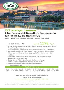 Höhepunkte der Donau inkl. An-Abreise mit dem Bus und Haustürabholung AM1 170426